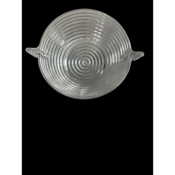 Vintage 1938-43 discontinued Anchor Hocking Manhattan clear 7 inch large fruit b - Picture 2 of 5